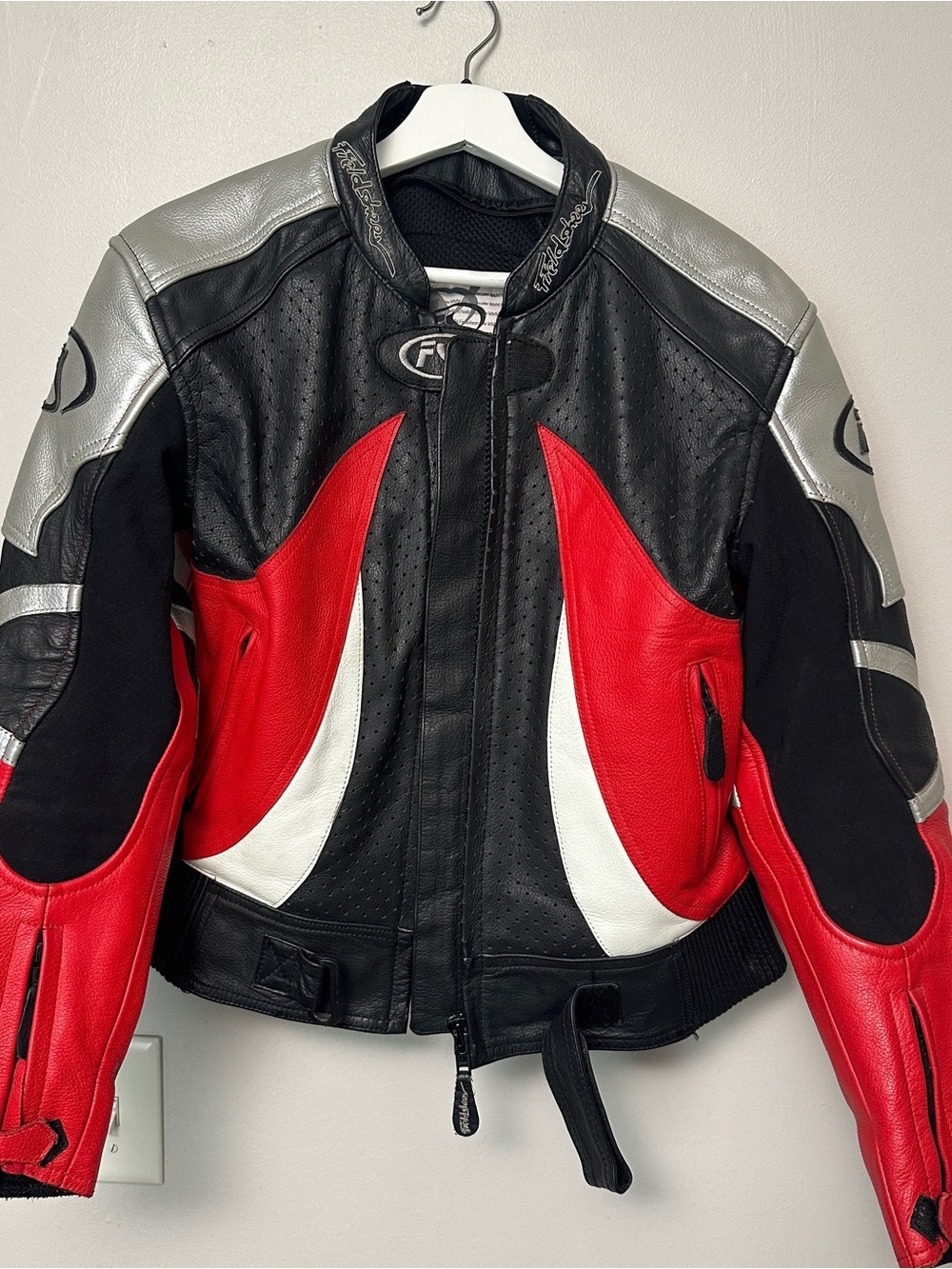 FSR Black Perforated Motorcycle Jacket (Interior Tag Visible)